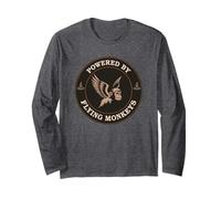 Funny Wicca Powered by Flying Monkeys Witch Spooky Witches Long Sleeve T-Shirt