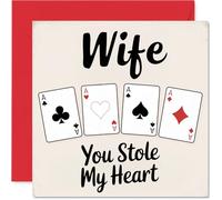 Funny Wife Valentines Card - You Stole My Heart - Cheeky Happy Anniversary Card for Wife from Husband Partner, 145mm Joke Humour Anniversaries Greeting Cards