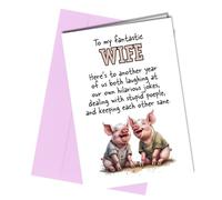 Funny Wife Birthday Card, Another year of us laughing at our own jokes, Unique Design #1755