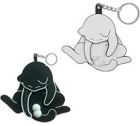 Funny Wiggling Cat Keychain,3D Rotating Cat Balls Fidget Toy Keychain,Sensory Toy Gift for Cats Lovers and Introverts (White+Black)