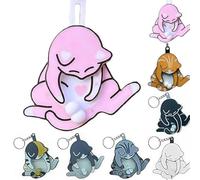 Funny Wiggling Cat Keychain, Funny Wiggling Cat Keychain with Rotating Cats Eggs, 3D Interactive Mischief Pullable Head and Rotating Eggs Toy Design (Sample-g 1 pcs)