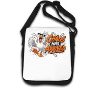 Funny wild duck creating total chaos Shoulder Bag White