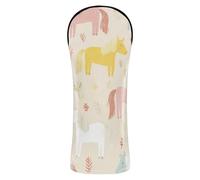 Funny Wild Pony Pink Golf Cover Set Premium Leather Waterproof Headcover with Number Tags for Driver, Woods and Hybrid putter cover
