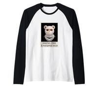 Funny Wild Teddy Bear with Fur Mask Bring The Unexpected Raglan Baseball Tee