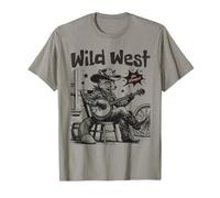 Funny Wild West Cowboy Fox Playing Banjo Vintage Country T-Shirt