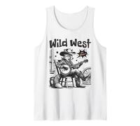 Funny Wild West Cowboy Fox Playing Banjo Vintage Country Tank Top