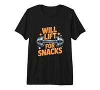 Funny Will Lift for Snacks Sarcastic Fitness Workout Quotes Premium T-Shirt