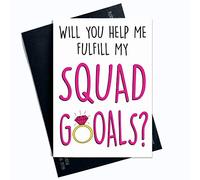 Funny Will You Be My Bridesmaid Card Be My Maid of Honour Card Bride Squad Goals Surprise Card Best Friends Bridal Party Cards PC308