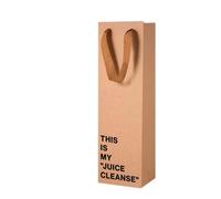 Funny Wine Gift Bag with "This Is My Juice Cleanse" Saying - Reusable Kraft Paper Wrap Bag (4.7″ x 3.5″ x 14″) with Sturdy Handles - Humorous Gag Gift for Wine Lovers, Parties, Secret Santa