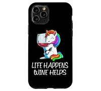 Funny Wine Unicorn Life Happens Wine Helps Saying Case for iPhone 11 Pro