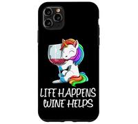 Funny Wine Unicorn Life Happens Wine Helps Saying Case for iPhone 11 Pro Max