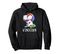 Funny Wine Unicorn Vinocorn Rainbow Lovers Pullover Hoodie