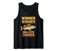 Funny Winner Winner Walleye Dinner Saying Tank Top