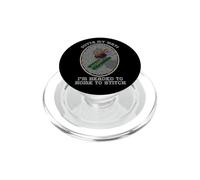 Funny Winter Cross Stitch - Mouse in the Snow on Sled PopSockets PopGrip for MagSafe