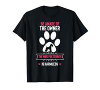 Funny Wire Fox Terrier Owner Warning Sign Design Humor T-Shirt