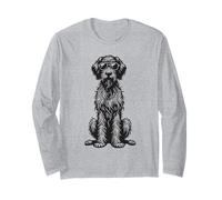 Funny Wirehaired Pointing Griffon Dog with Sunglasses Long Sleeve T-Shirt