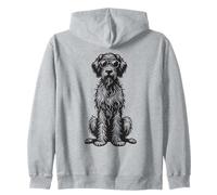 Funny Wirehaired Pointing Griffon Dog with Sunglasses Zip Hoodie
