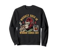 Funny Wise Monkey Drinking Humor Design for Adults Sweatshirt