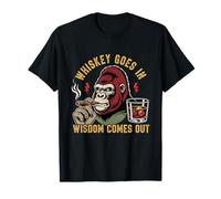 Funny Wise Monkey Drinking Humor Design for Adults T-Shirt
