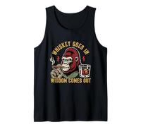 Funny Wise Monkey Drinking Humor Design for Adults Tank Top