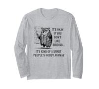 Funny Wise Owl Birdwatching "Smart People's Hobby" Birder Long Sleeve T-Shirt