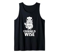 Funny Wise Owl Cooking Chef Kitchen Graphic Tank Top