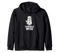 Funny Wise Owl Cooking Chef Kitchen Graphic Zip Hoodie