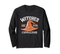 Funny Witch Coffee Halloween Spooky Coffee Lover Baristas Long Sleeve T-Shirt