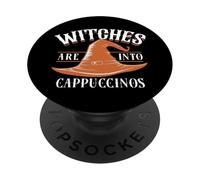 Funny Witch Coffee Halloween Spooky Coffee Lover Baristas PopSockets Adhesive PopGrip