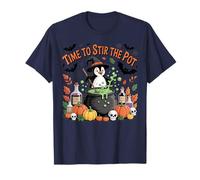 Funny Witch Penguin Halloween Time to Stir The Pot T-Shirt