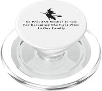 Funny Witch Proud of Mother-in-law First Pilot in Our Family PopSockets PopGrip for MagSafe
