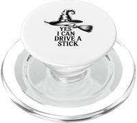 Funny Witch Saying Yes I Can Drive A Stick Halloween Women PopSockets PopGrip for MagSafe
