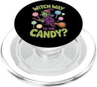 Funny Witch Way To The Candy Halloween Design PopSockets PopGrip for MagSafe