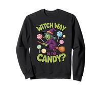 Funny Witch Way To The Candy Halloween Design Sweatshirt