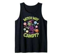 Funny Witch Way to The Candy Halloween Design Tank Top