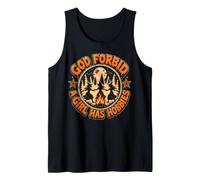 Funny Witches God Forbid A Girl Has Hobbies Gothic Halloween Tank Top