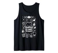 Funny Witchy Cat Present, Go Away I’m Busy, Mystical Wicca Tank Top