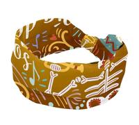 Funny with Dead Day Skeletons-01 Elastic Headbands for Women, Wide Hairband, Non-Slip Headband, Sweatband Yoga Head Band for Workout, Sport, Gym, Running, Fitness