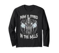Funny Wizard Magician Sorcerer Mana is Stored in The Balls Long Sleeve T-Shirt