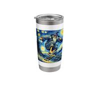 Funny Wizard Meme Humor Skateboard Skater Starry Night Style Stainless Steel Insulated Tumbler