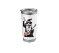 Funny Wizard Rock Guitar Player Retro Graphic Playful Trippy Stainless Steel Insulated Tumbler