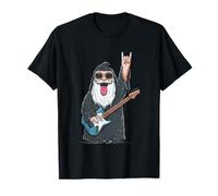 Funny Wizard Rock Music Lover Bearded Man Graphic Playful T-Shirt