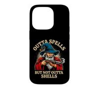 Funny Wizard Saying Outta Spells But Not Outta Shells Case for iPhone 14 Pro