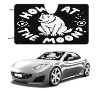 Funny Wolf Car Windshield Sun Shade - Reflector Sunshade Offers Ultimate Protection for Car Interior, Cool Reflective Sun Blocker Fits Small Sedans, Mini SUVs 55"x30"