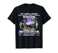 Funny Wolf My Kids Laugh Because They Think I'm Crazy T-Shirt