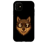 Funny Wolf Sunglasses 67 Six Seven Meme Case for iPhone 11
