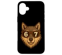Funny Wolf Sunglasses 67 Six Seven Meme Case for iPhone 16 Plus