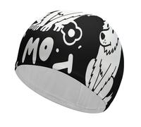 Funny Wolf Swim Cap for Women Men Swimming Hat Bath Waterproof Pool Caps for Long Thick Curly Hair