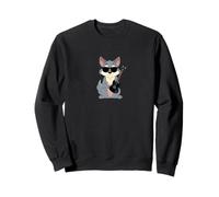 Funny Wolf Wearing Sunglasses Playing Electric Guitar Sweatshirt