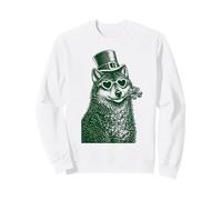 Funny Wolf with Sunglasses Shamrock St Patricks Day Animal Sweatshirt